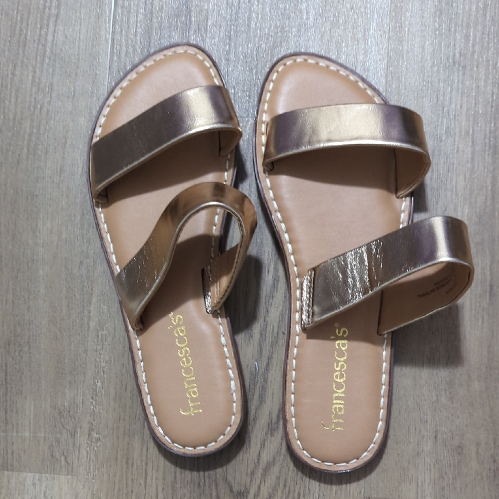 Francesca's Collections Metallic Bronze Sandals